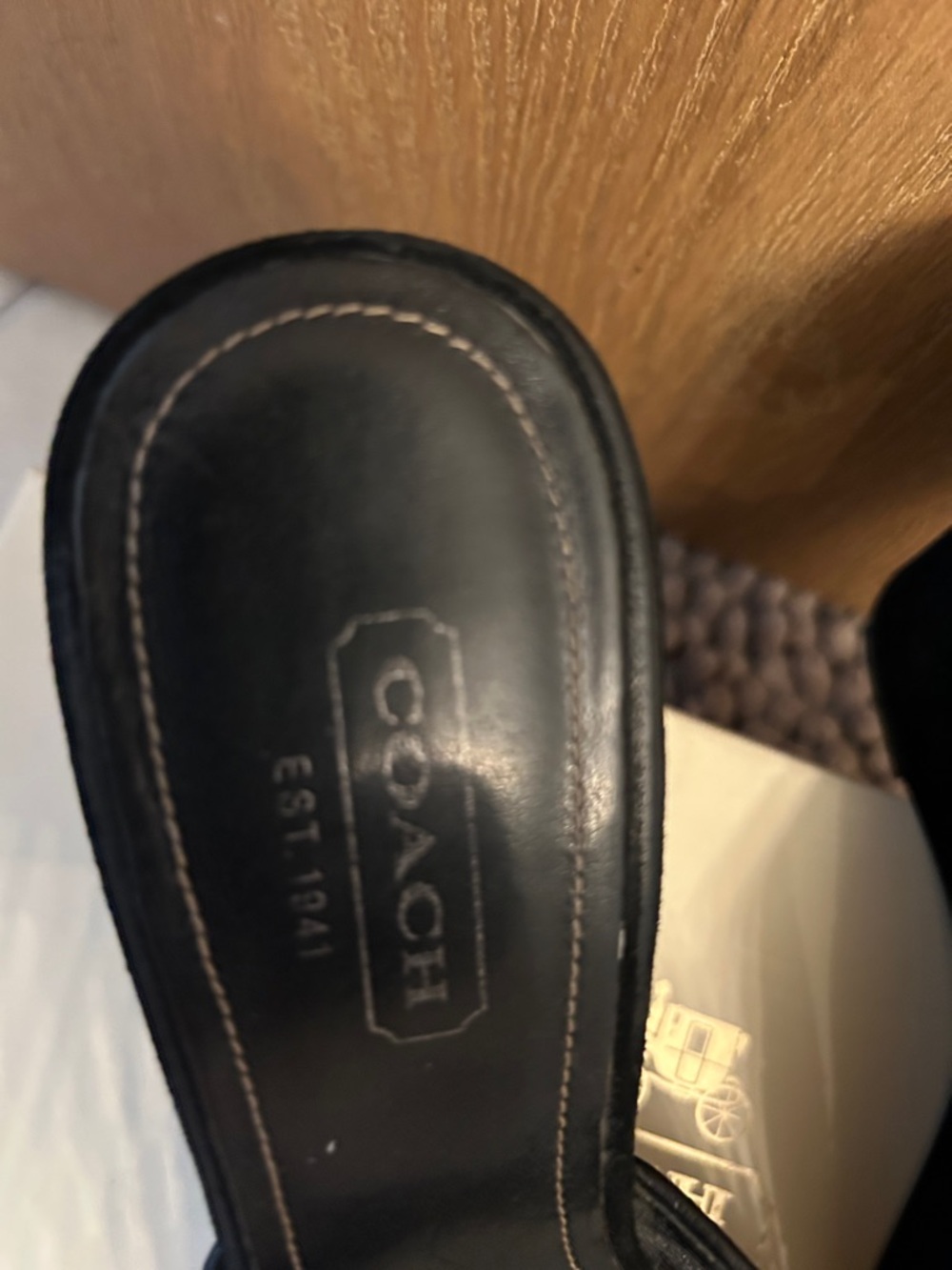 COACH Black Signature Slide Wedge Mules - Picture 4 of 4